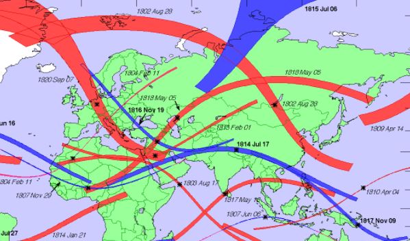 Eclipse 1818 - Predicciones de eclipses por Fred Espenak (GSFC de la NASA)