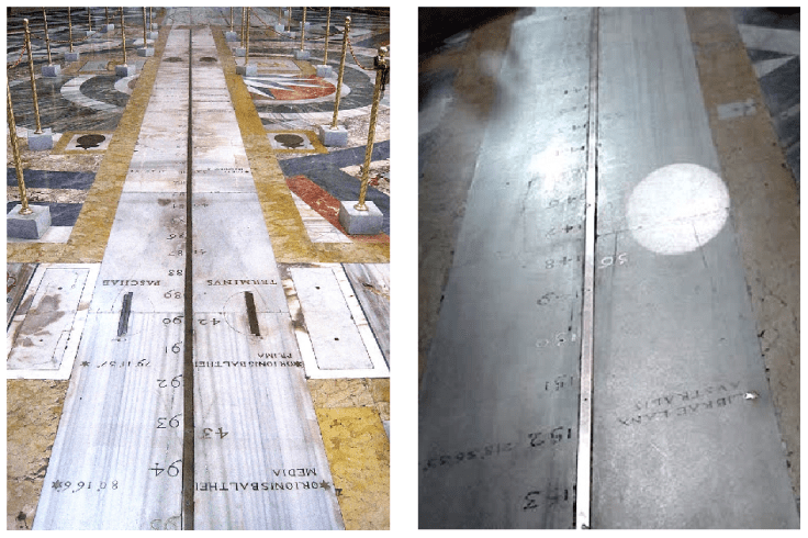 1702 Meridiana solar de Bianchini en S.Maria_degli Angeli. Izda_CC BY-SA  Jean-Pol Grandmont