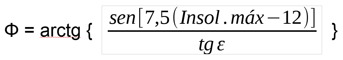 Fórmula latitud-horas soleamiento máx. CC BY SA NC JC Asensi