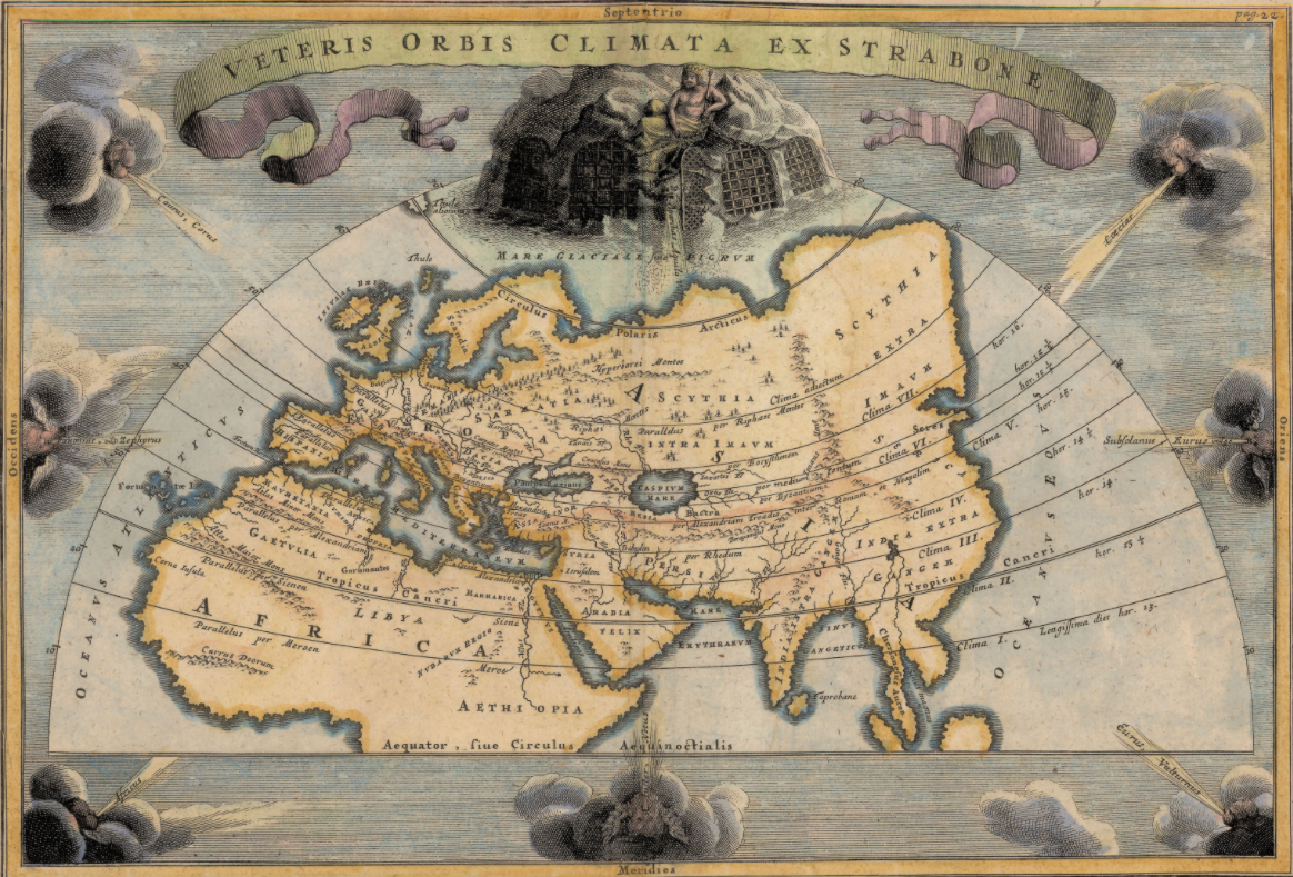 1731 Mapa con climas astronómicos, Keller CC BY IGN